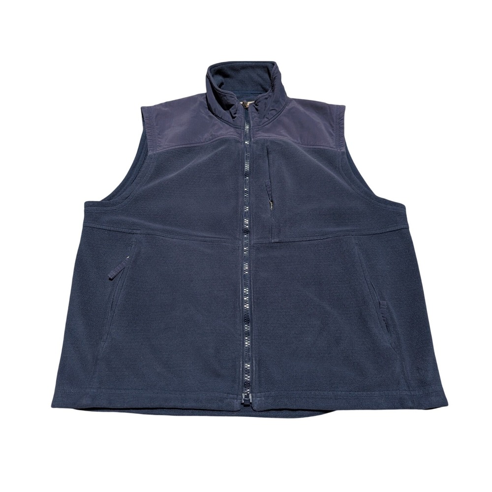Duluth Trading Co Vest Mens L Navy Blue Fleece‎ Full Zip Mock Workwear Gorpcore